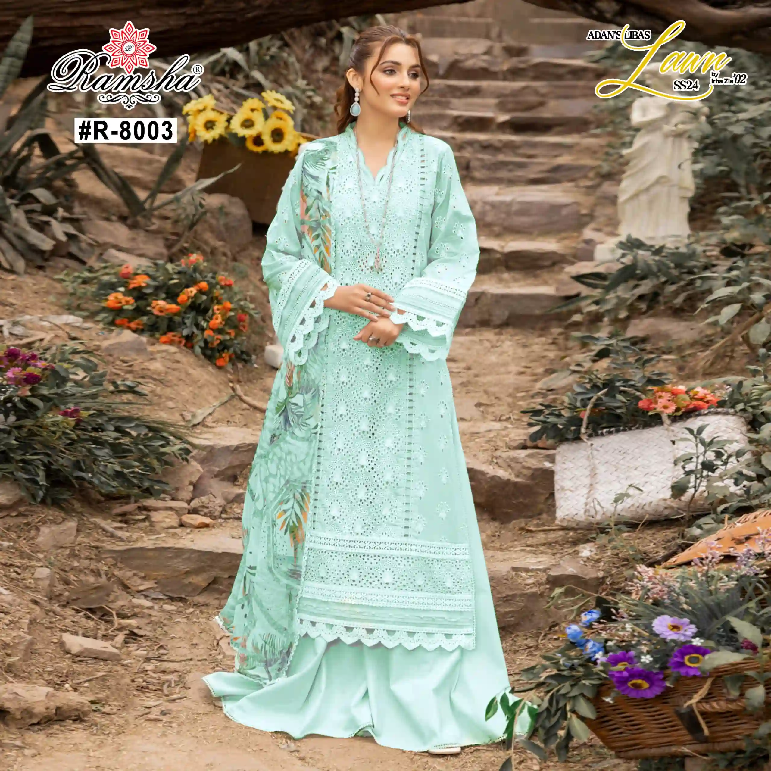 Ramsha Adan-Libas Cambric Wholesale Pakistani Readymade Salwar Suit Catalog — Wholesale Salwar Suits, MPA wholesale from Surat - Gallery Image 5